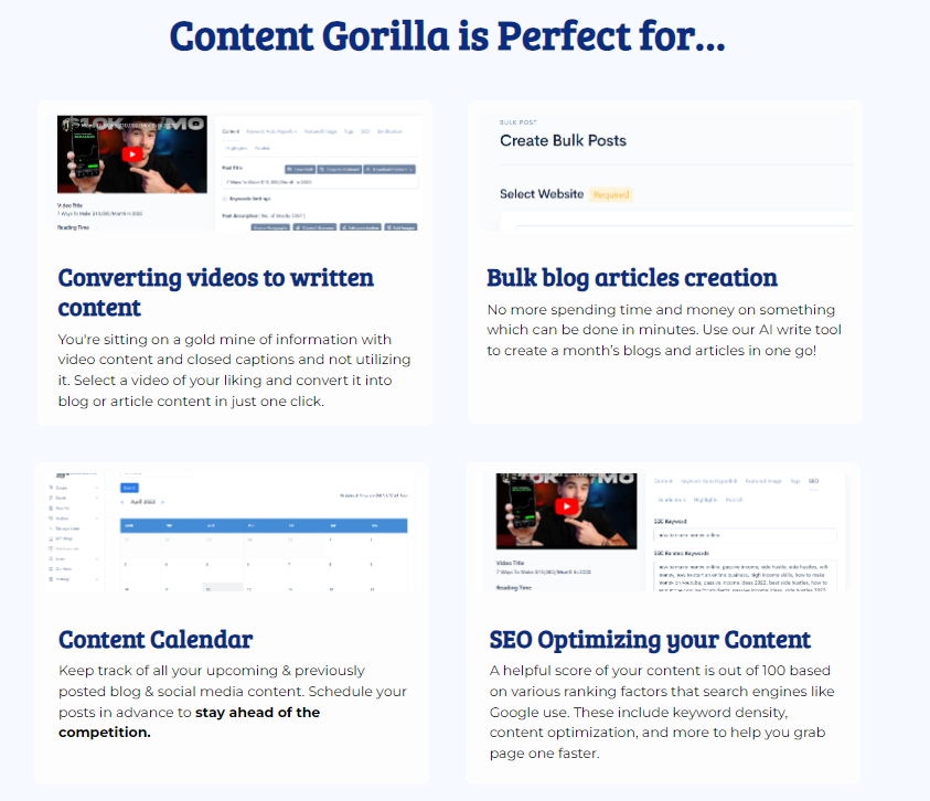  Dettagliata analisi delle capacità di Content Gorilla AI. 