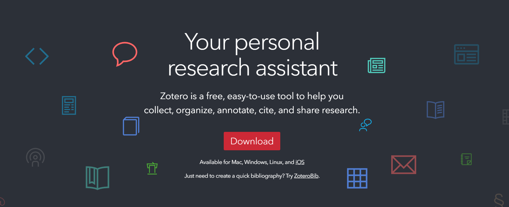 Zotero est un logiciel de gestion de références open source et gratuit, conçu pour aider les chercheurs à collecter, organiser, citer et partager leurs sources de recherche. Il permet également de générer automatiquement des bibliographies dans différents styles de citation. Zotero est disponible en tant qu'extension pour les navigateurs web et en tant qu'application de bureau pour Windows, Mac et Linux. Il est largement utilisé dans les milieux universitaires 