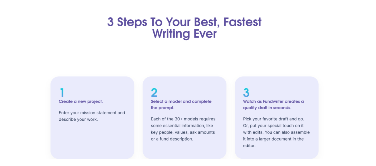Three-steps-to-effective-writing-with-Fundwriter-AI-for-nonprofit-fundraising. 
