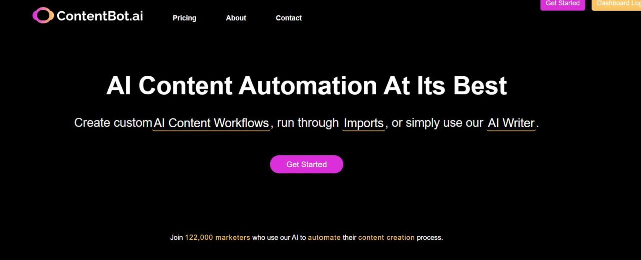  Página inicial do ContentBot-AI 