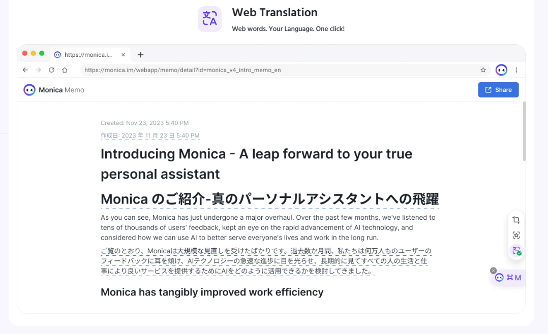 Monica-AI-supports-over-120-languages-enabling-high-quality-content-creation-in-native-languages-for-users-worldwide