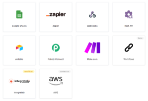  Do Zapier para AWS, o Browse AI permite que você integre com todas as principais plataformas. 
