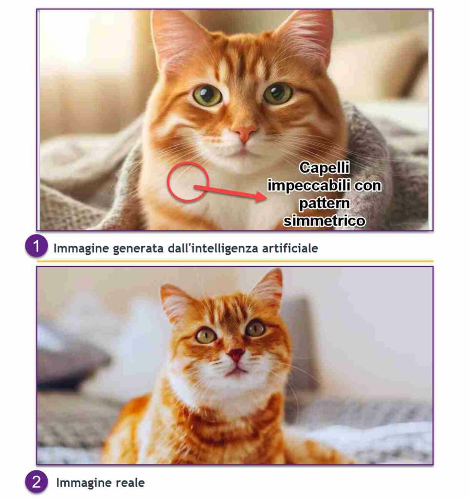 Immagine-artificiale-vs-immagine-reale-di-un-gatto-rosso