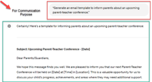 Generate an email template for students, teachers, and parents with ChatGPT
