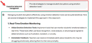Provide strategies to manage student disruptions by prompting ChatGPT