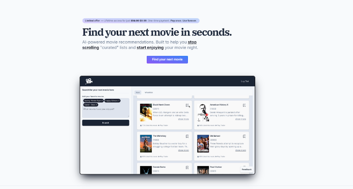  WatchNow-AI revolutioniert, wie Nutzer Filme und Shows entdecken, indem es personalisierte Empfehlungen bereitstellt. 