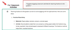 Use ChatGPT to suggest classroom activities that students find engaging