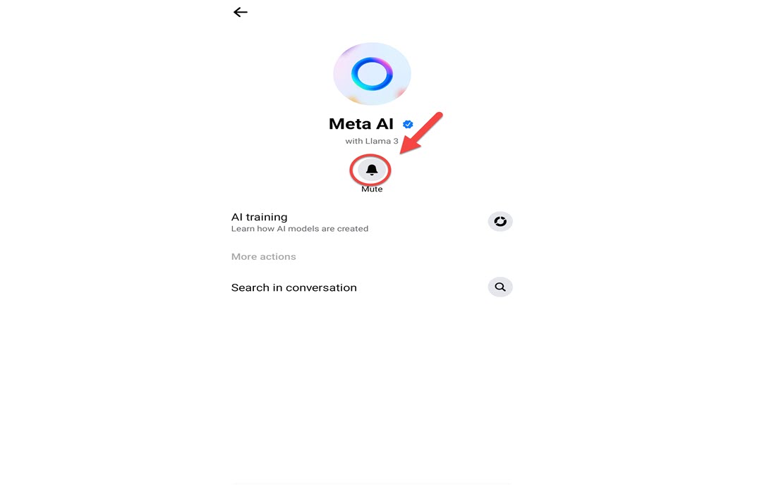  Stummschaltungsoption für Meta-AI-Chat-Seite 