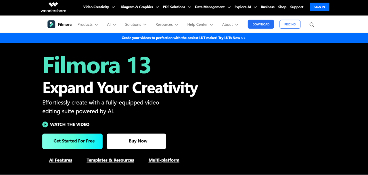  Filmora-Wondershare-Le meilleur pour les projets vidéo créatifs 