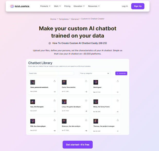 TextCortex-custom-AI-chatbots-with-pre-made-personas-and-easy-customization
