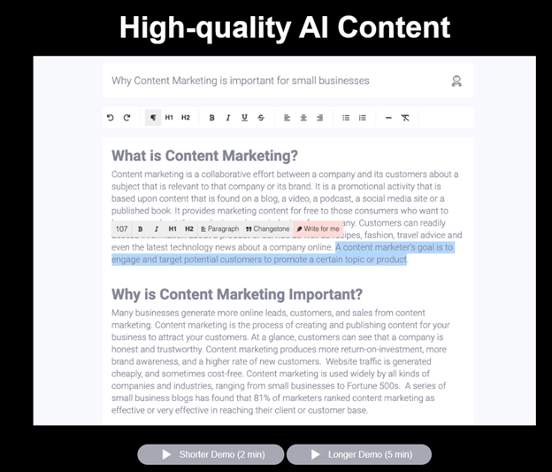  ContentBot.ai oferece automação de conteúdo robusta, mas fica aquém em comparação com o Jasper AI em algumas áreas. 