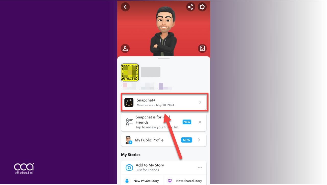  étape-3-accéder aux paramètres Snapchat Plus depuis votre profil 