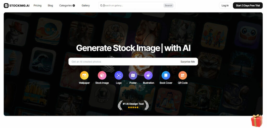  Interface de la page d'accueil de Stockimg-AI 