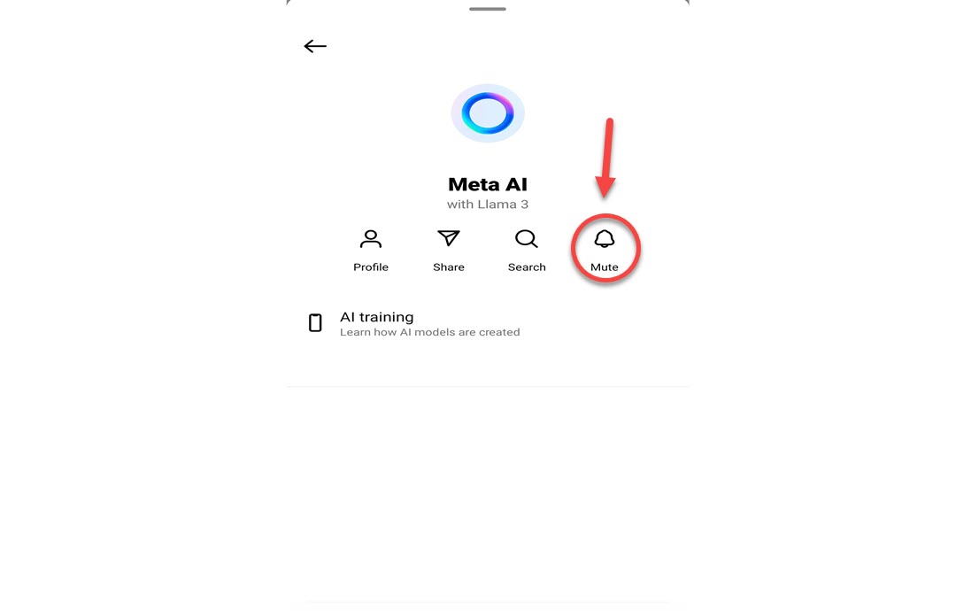  opzione di silenziamento della chat di Instagram Meta AI 
