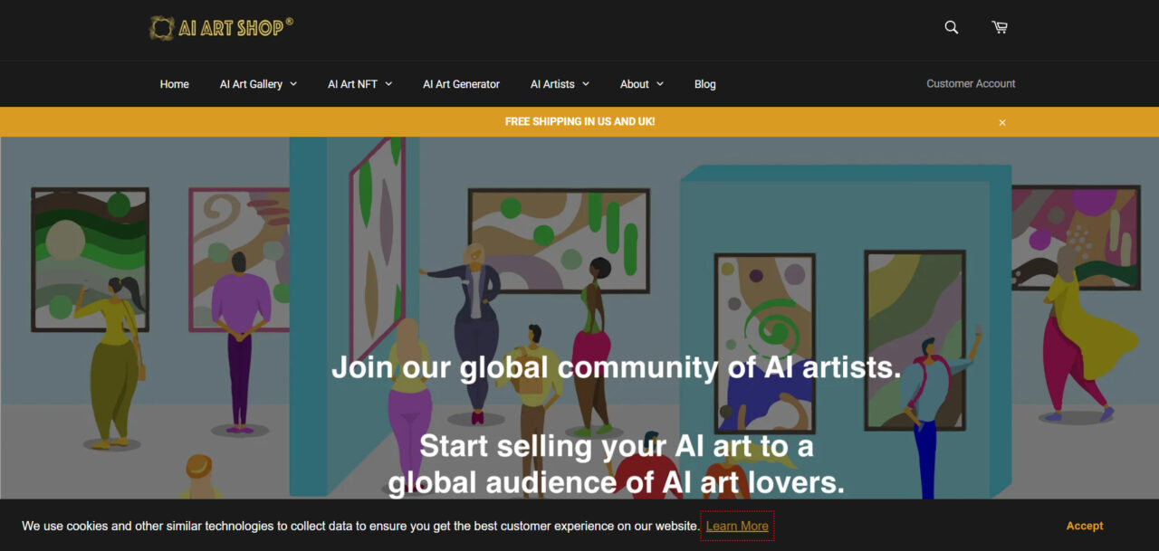  AI-Art-Shop-Melhor-para-Arte-Única-Gerada-por-AI-e-NFTs 