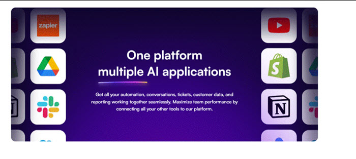 Writesonic-platform-showcasing-integration-with-multiple-AI-applications-like-Zapier-Google-Drive-Slack-Shopify-and-Notion-for-seamless-workflow-and-enhanced-team-performance