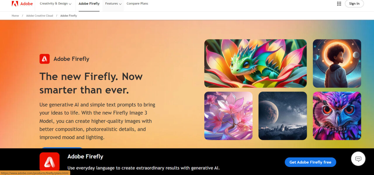  Adobe Firefly è un generatore di immagini che utilizza l'IA per creare rapidamente e facilmente visuali mozzafiato. 