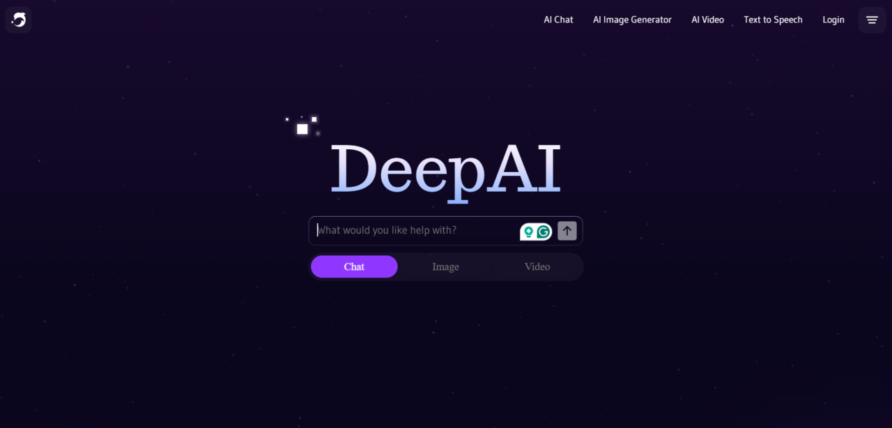  DeepAI oferece ferramentas de IA criativas para escrita de texto e geração de imagens. 