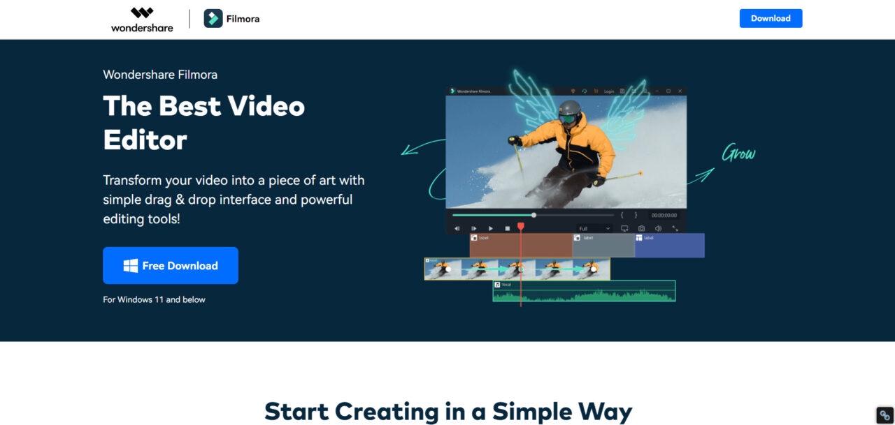  Wondershare Filmora - O melhor para iniciantes e edição avançada de vídeos. 