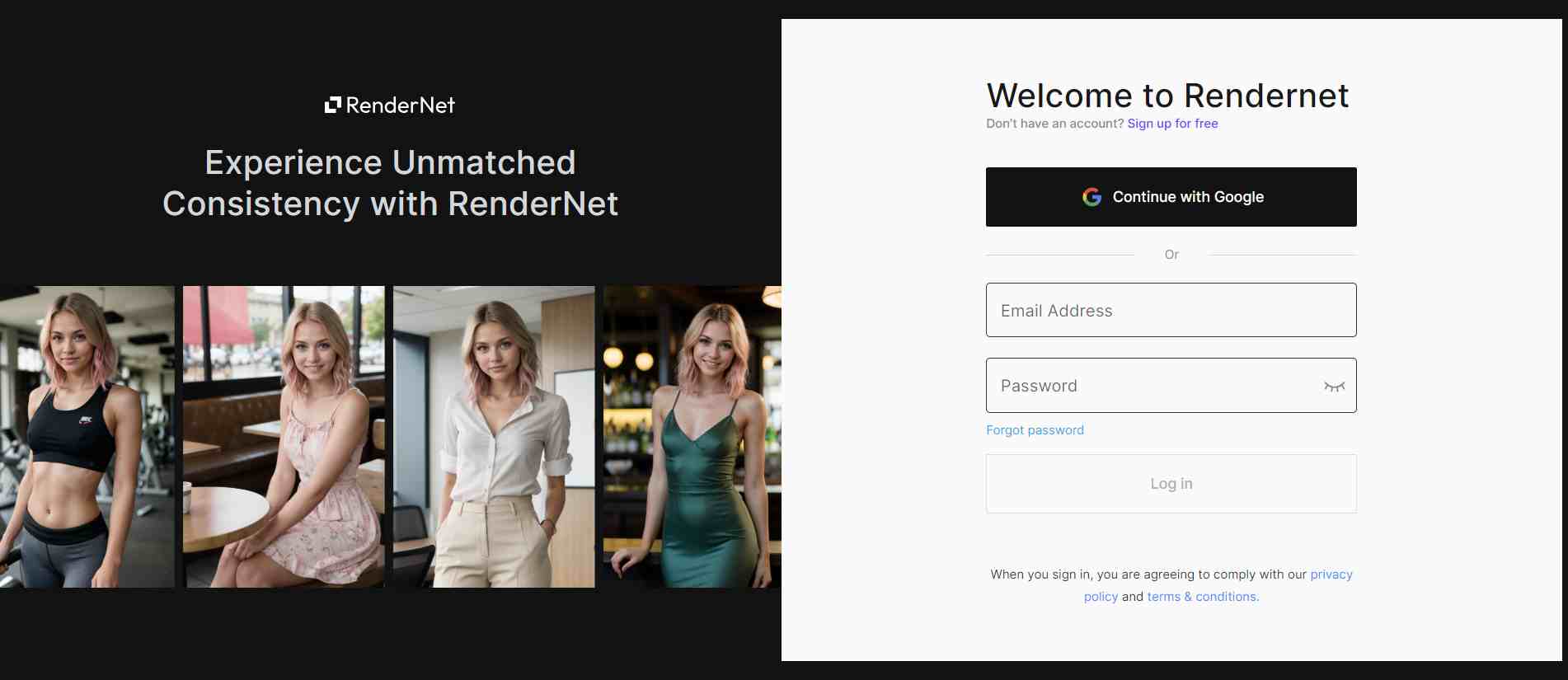  rendernet-ai-website-erstellen-konto-anmeldeseite 