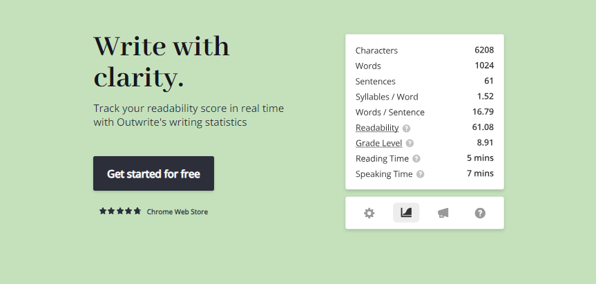Outwrite-dashboard-displaying-real-time-writing-statistics-like-readability-and-grade-level-scores 