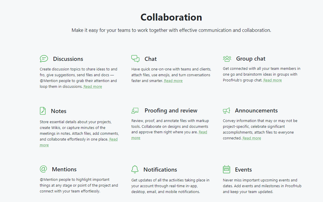 proofhub-collaboration-features-including-discussions,-chat,-group-chat,-notes,-proofing-and-review,-announcements,-mentions,-notifications,-and-events-for-effective-team-communication-and-collaboration