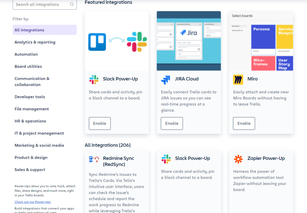 Trello offers over 200 integrations to enhance functionality and versatility.