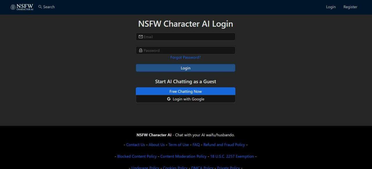 NSFW-Charakter-AI-Homepage