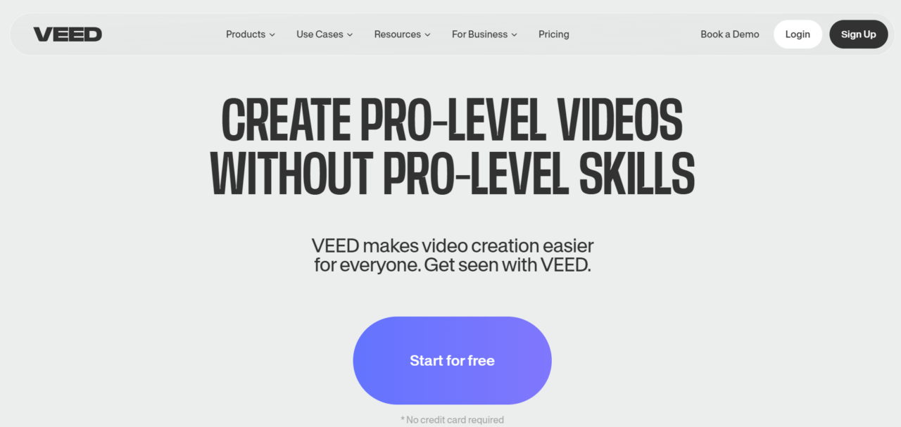  Veed.io - Meilleur pour l'édition de vidéos en ligne avec sous-titres 