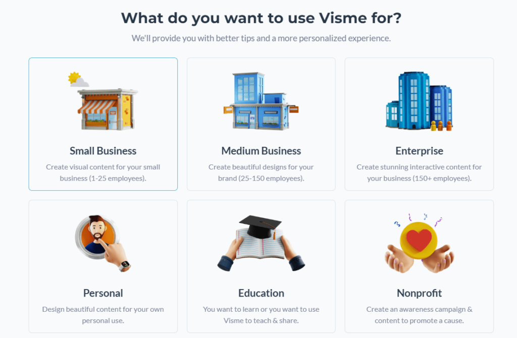 Graphic-showing-various-use-cases-of-Visme-AI-generator-tool