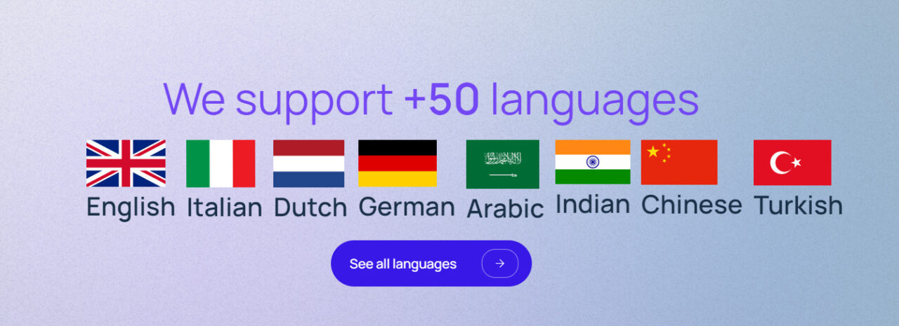  Sprachen, die von BHuman AI unterstützt werden 