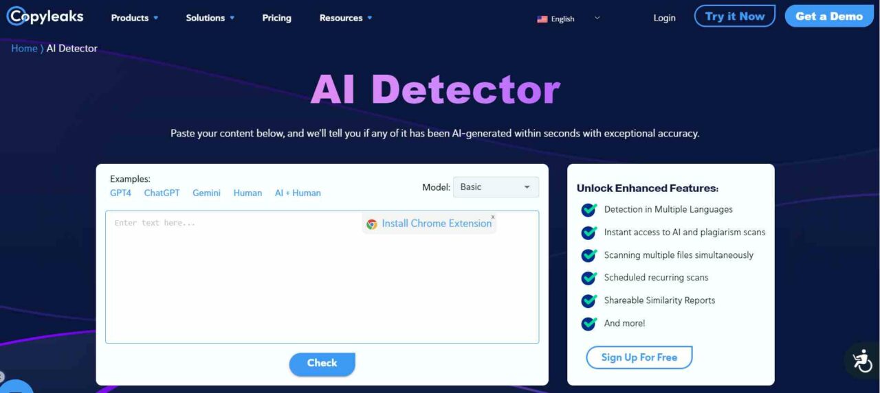 Copyleaks-ai-detector est un détecteur d'IA développé par Copyleaks pour détecter le plagiat dans les documents. 