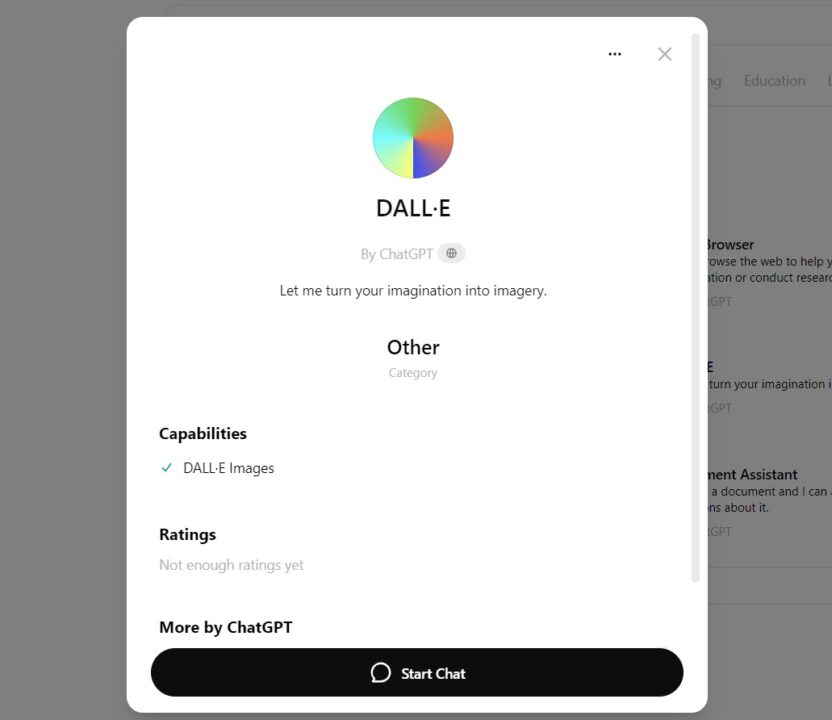  Dall-E ist ein Chatbot, der von OpenAI entwickelt wurde und auf der GPT-Technologie basiert. Er ist in der Lage, Kunstwerke zu erstellen. 