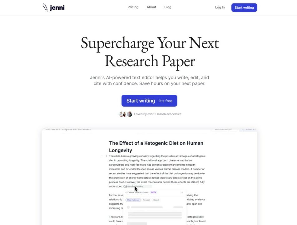Jenni-AI-providing-real-time-suggestions-and-citation-management-for-writers