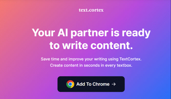 TextCortex-Chrome-extension-invitation-to-add-AI-writing-partner-to-your-browser-enhancing-writing-efficiency-and-creating-content-in-seconds