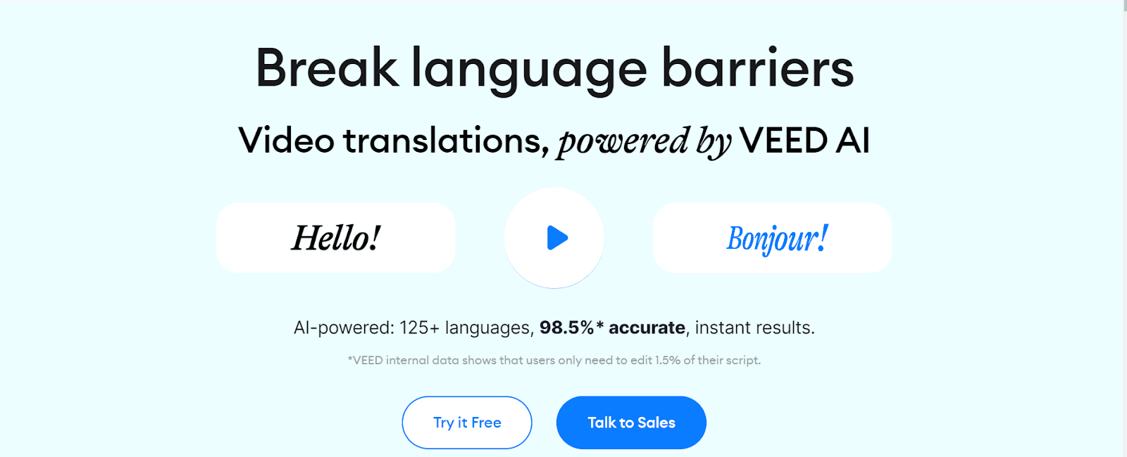  Langues prises en charge par Veed 