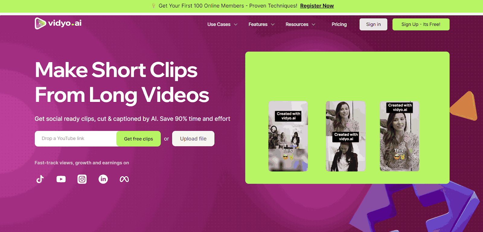 Vidyo-AI-Review-for-creating-short-clips-by-AI
