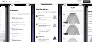 CALA-website-showing-mobile-app-interface-for-reviews-and-notifications-in-clothing-design.