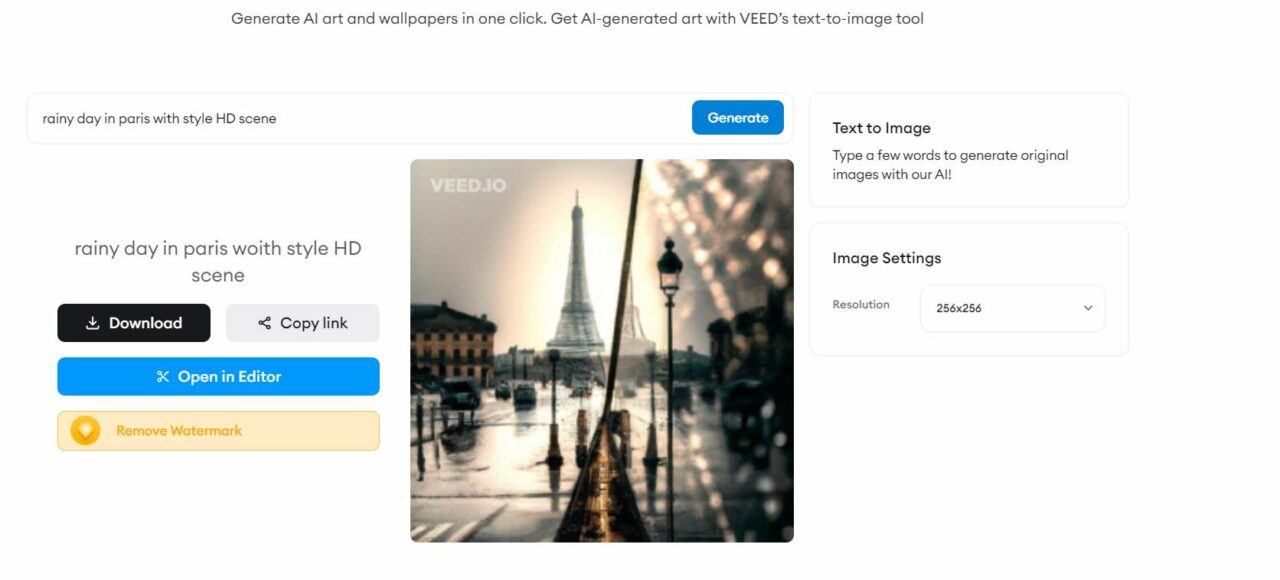  Veed-IO-Aufforderung zur Erstellung von Hintergrundbildern 